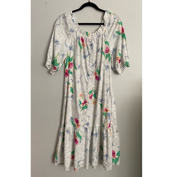 Vintage Mumu Hawaiian Floral Print Sundress - Picture 2 of 6